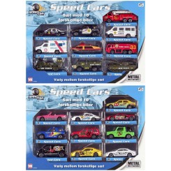 SPEED SÆT MED 10 METAL BILER 41731, bakkeleg.dk, køb online,