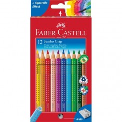 Faber-Castell Jumbo Grip farveblyanter 110912 – sæt med 12 farver.