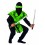 Smart ninja fighter sæt med stofbrynje, hætte, maske og pandebånd.