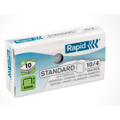 Rapid Standard Klips 10/4 med 4 mm ben – kvalitets hæfteklammer til mindre hæfteopgaver