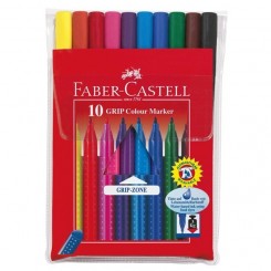 Faber-Castell Grip tusser 10 stk. med ergonomisk gribezone.