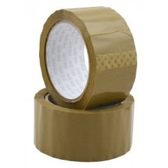 Brun pakketape 50 mm × 66 m i praktisk 2-pak.