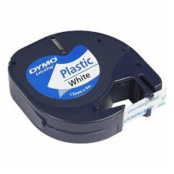 DYMO plasttape 12 mm hvid 1872166 til labelmaskiner.