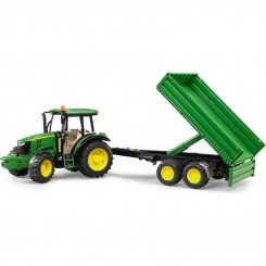 Bruder 02108 John Deere 5115 M traktor med grøn tipanhænger i skala 1:16.