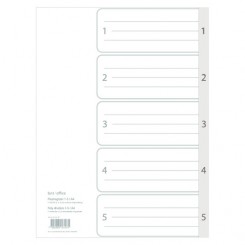 Faneblade 1–5 i Plast | Register til Ringbind | Bakkeleg