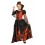 Flamme-vampyrinde kostume str. 140 cm med kjole og stor krave til Halloween og udklædning
