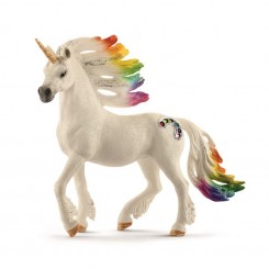 Schleich Rainbow Unicorn Hingst 70523 fra Bayala med farverig manke.