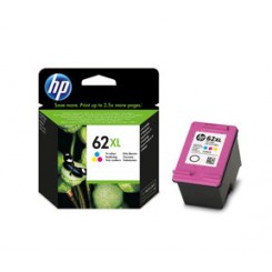 HP 62XL original farveblækpatron med XL-kapacitet.