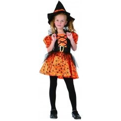 ORANGE HEKS M. HAT OG BÆLTE 160 CM 42803