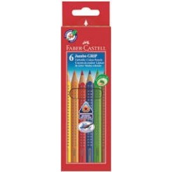 FABER CASTELL JUMBO GRIP  6 STK. Skarp pris→Bakkeleg