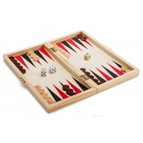 VINI 3-i-1 Skak, Dam & Backgammon i Træ | Spilsæt | Bakkeleg
