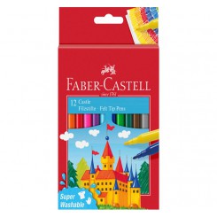 Faber-Castell tuscher – 12 stk. med filtspids i flotte farver.