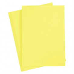 A4 karton 180 g i lys gul – 20 ark til kreative projekter.