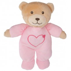 Tinka bamse i rosa natdragt 20 cm – blød plysbamse til leg og kram.