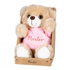 Krammebamse Moster 63018 med lyserød T-shirt og teksten “Moster”.