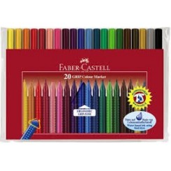 Faber-Castell trekantede tusser med 20 flotte farver.