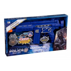 POLICE MACHINEGUN MED LYD OG LYS 42198