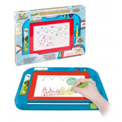 ArtKids magnetisk farvetegnetavle 30 × 22 cm med farvebaggrund og magnetstempler.