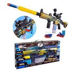 Air Shooter Sniper 416 XA3 74 cm guldbelagt softbullet-gevær med kikkertsigte og skumpile