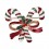 Broche med klassisk julestok – en hyggelig juleaccessory.
