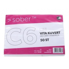 KUVERTER C6 HVID 50 STK. 80G
