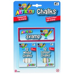 ArtKids tavlekridt med 24 kridt og svamp.