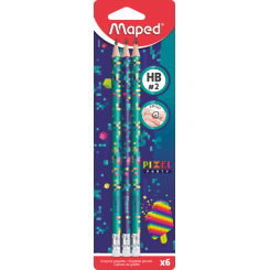 PIXEL BLYANTER 6 STK MAPED