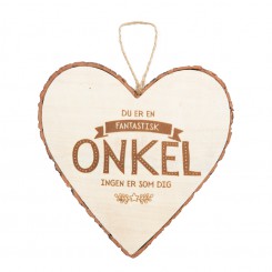ONKEL træhjerte – en sød og personlig lille gave til en særlig onkel.