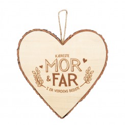 MOR & FAR træhjerte – en sød og personlig lille gave til mor og far.