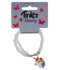 Tinka Beauty perlearmbånd med fint unicorn vedhæng.