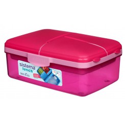 Itsy Bitsy Slimline Quaddie 1,5 L 3965 – lyserød madkasse med flere rum