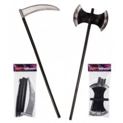 Assorteret le eller økse på 102-106 cm til Halloween og uhyggelig udklædning.