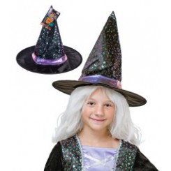 RIO heksehat med flot dekoration – perfekt som tilbehør til heksekostume og Halloween.