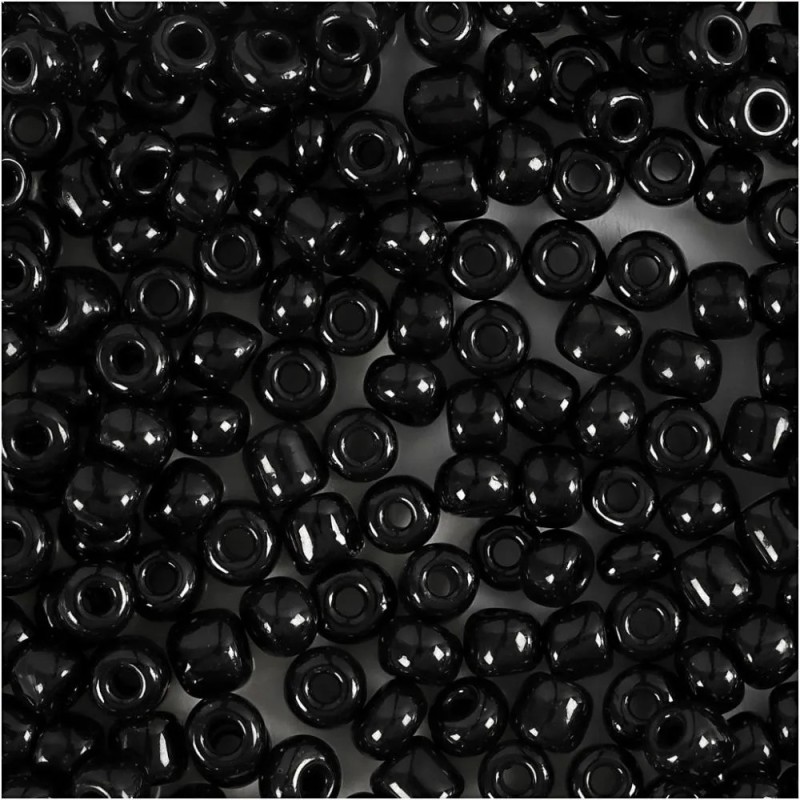 Rocaiperler Sort 682811 | Glasperler til Smykker | Bakkeleg