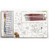 Artino Lærred m/slot 24x30cm+12x12ml maling+pensler