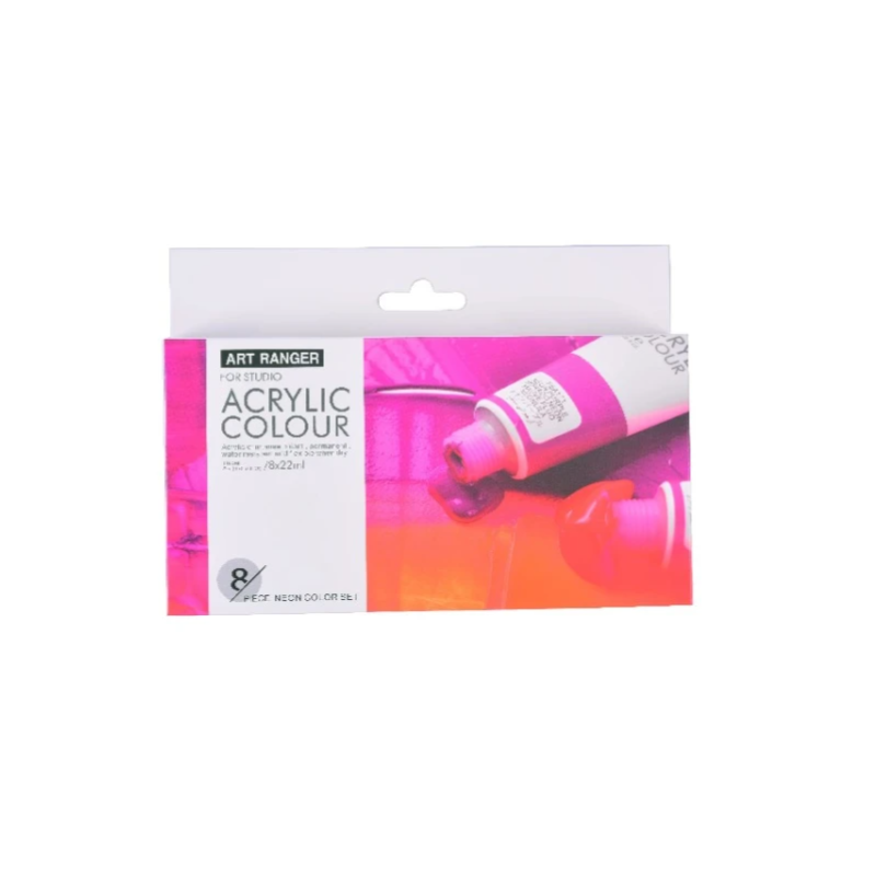Art Ranger Akrylmaling sæt 8stk. 22ml neon farver