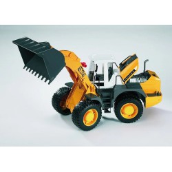 Bruder 02430 Liebherr L574 hjullæsser i skala 1:16 med stor funktionel frontskovl og kraftige profildæk.