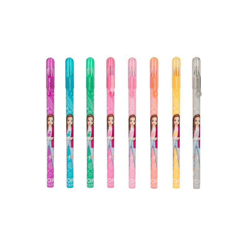 TOPMODEL GLITTER GELPEN SÆT M 8 REGNBUEFARVER 0412192
