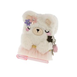 Tinka mini dagbog med bamse og skørt – 10,8 x 8,5 cm.