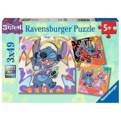 Puslespil 3 x 49 Brikker Disney Stitch | Ravensburger | Bakkeleg