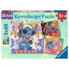 Puslespil 3 x 49 Brikker Disney Stitch | Ravensburger | Bakkeleg