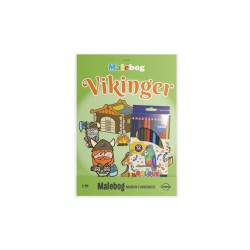 Malebog med vikingemotiver inkl. 12 farveblyanter.