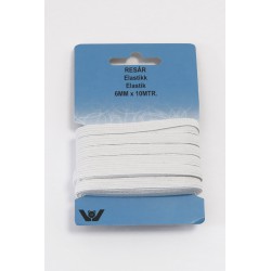 ELASTIK 6 MM SB 10 METER HVID