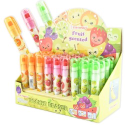 ERASER ROCKET FRUIT w SCENT 3ass 11,5cm