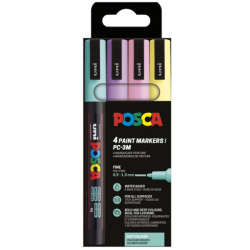 POSCA PC-3M Soft Color 4 stk. | Farvemarkere | Bakkeleg