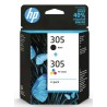 HP 305 Sampak Original Blækpatroner | Sort & Farve | Bakkeleg