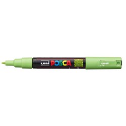 Uni POSCA PC-1M Apple Green med ekstra fin kegleformet polyesterspids og stregbredde på 0,7-1,0 mm.