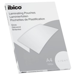 Pakke med 100 lamineringslommer i A4-format til laminering af dokumenter, billeder og skilte.