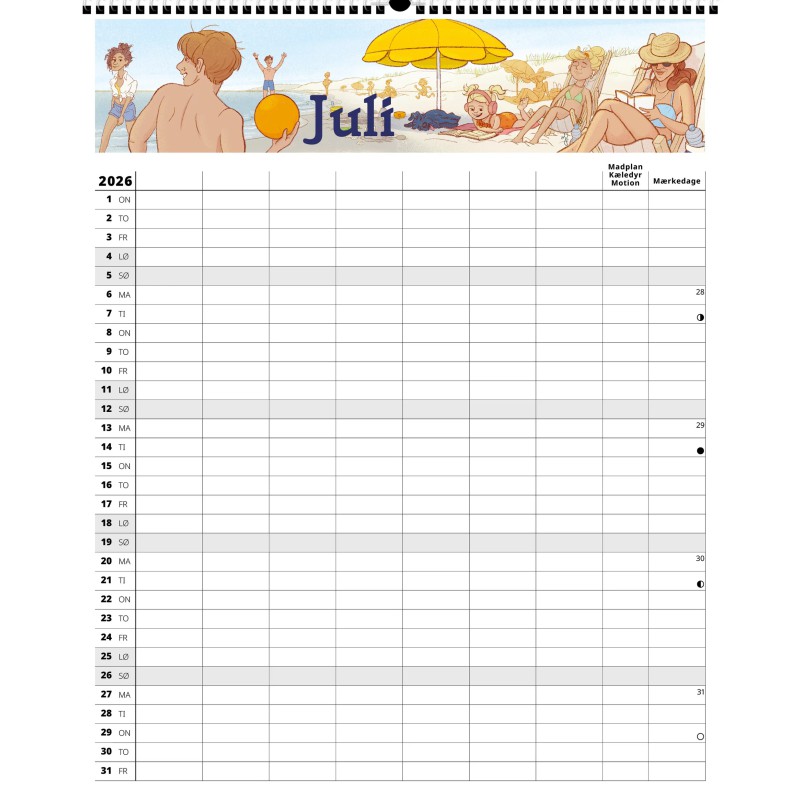 FAMILYPLAN ÅRSKALENDER 2026 7 PERSONER 2682