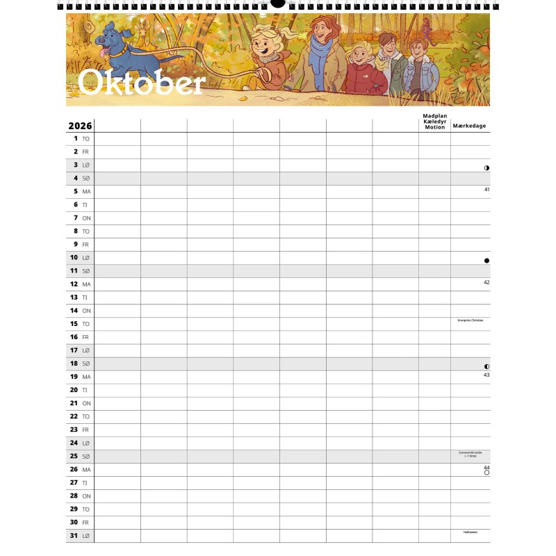 FAMILYPLAN ÅRSKALENDER 2026 7 PERSONER 2682